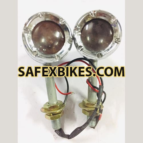 TRIANGLE INDICATOR SET (CHROME + WHITE) LENS- Motorcycle Parts For